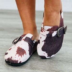Stylish Cow Print Women's Mules Slip on Clogs